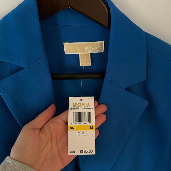Michael by Michael Kors Grecian blue blazer with shoulder pads - Picture 3 of 4
